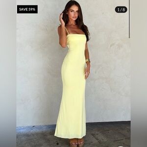 NWT TIGER MIST PASTEL YELLOW CARA MAXI DRESS